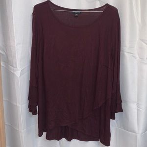Maroon I.N. Studio Blouse